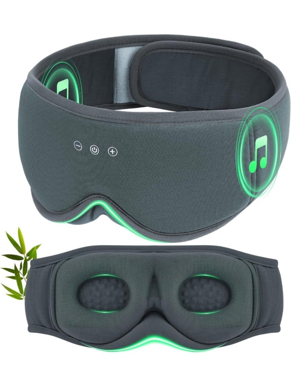 Cozy Bamboo Cotton Sleep Mask & Bluetooth Headphones for Relaxing Sleep